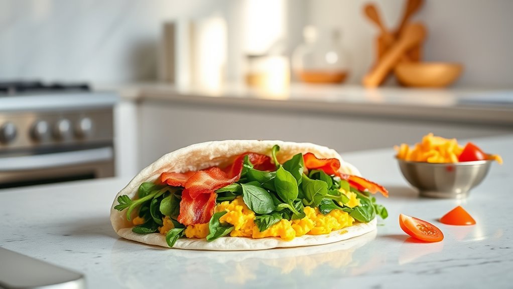 efficient prepared breakfast wraps