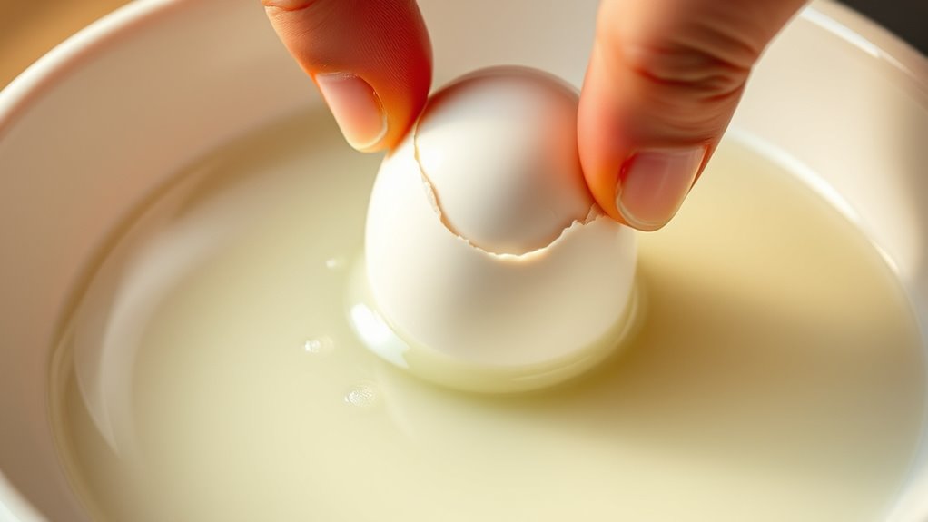 slide eggs in gently