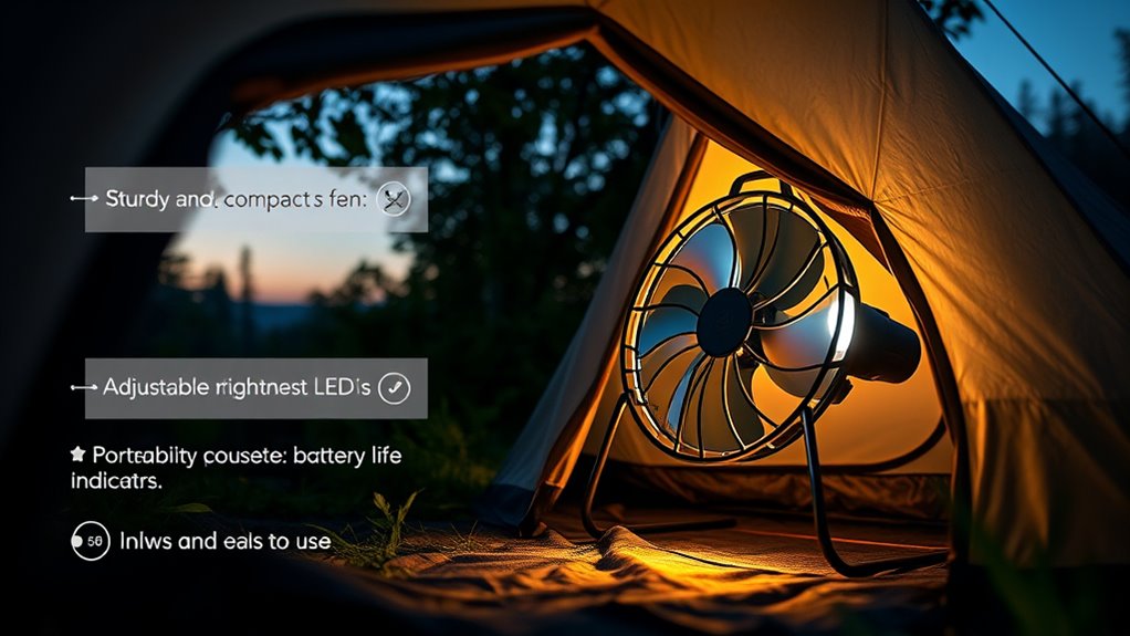 camping fan battery features