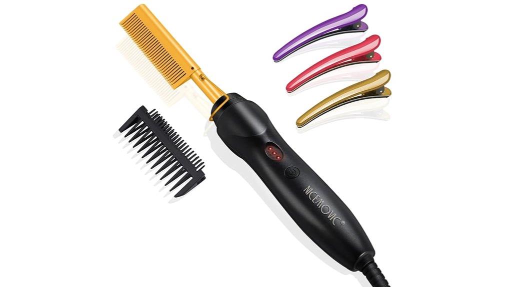 ceramic heating hair comb