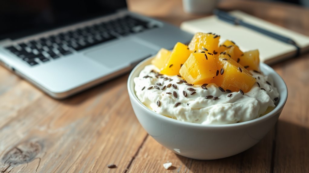 creamy pineapple flaxseed breakfast