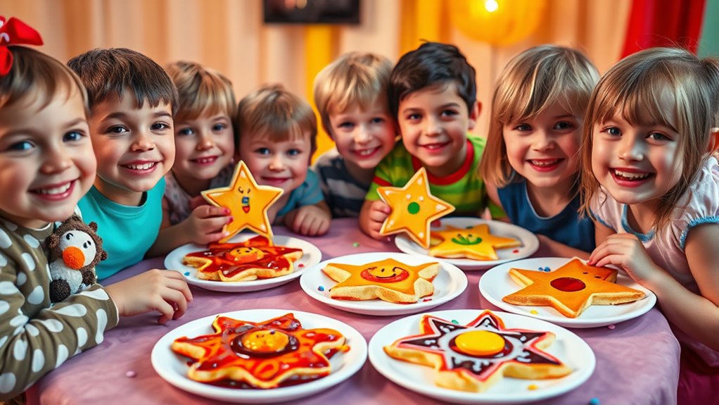 creative colorful pancake presentation