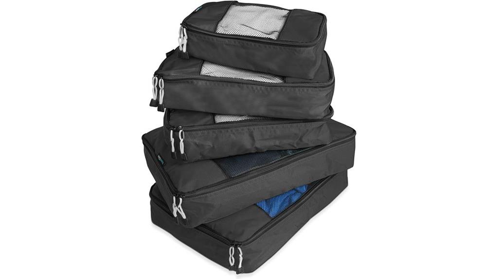 durable 5 piece packing cubes