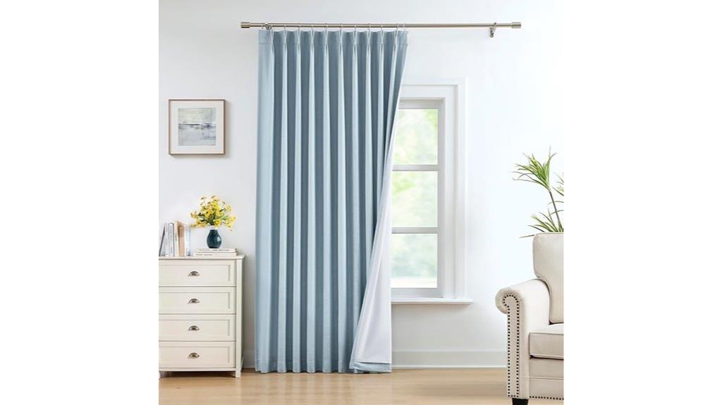 dusty blue linen curtains