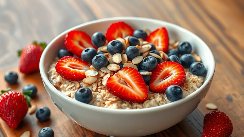 healthy breakfast with toppings