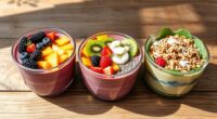 nutritious colorful smoothie bowls