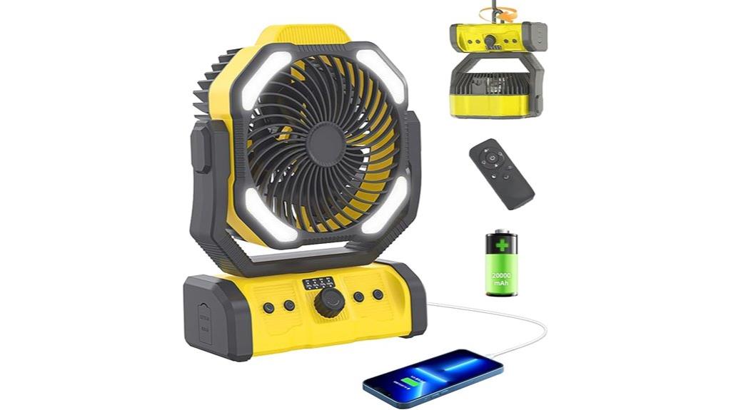 portable rechargeable camping fan