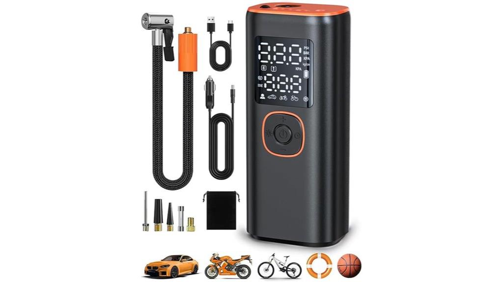 portable tire inflator with gauge