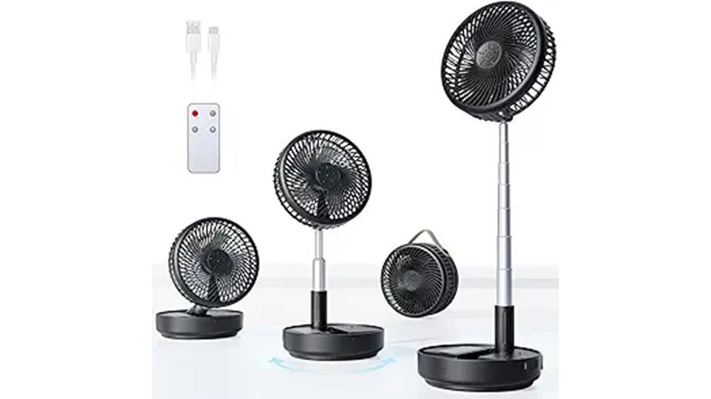 portable travel fan with rechargeable battery