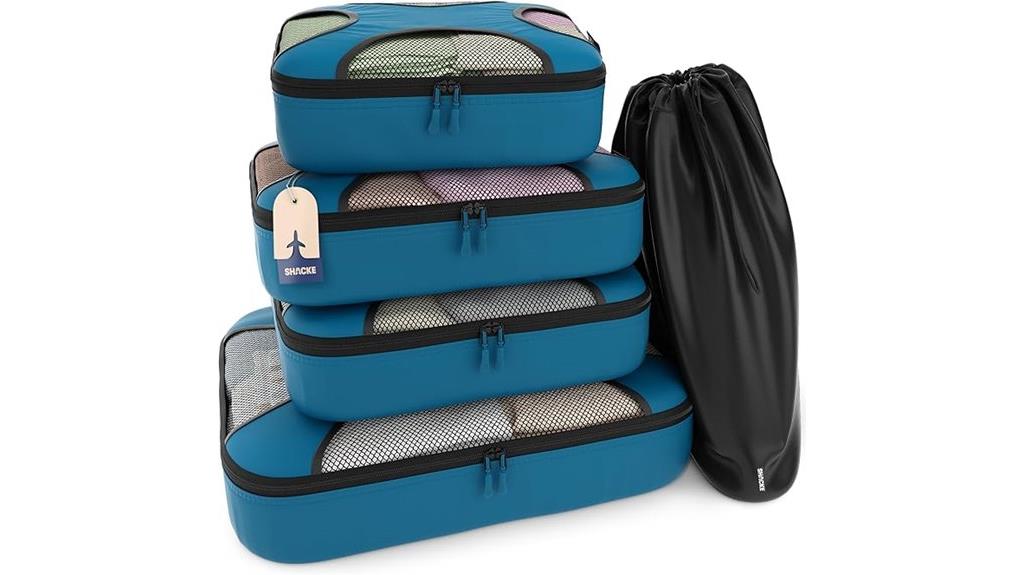 premium five piece packing cubes