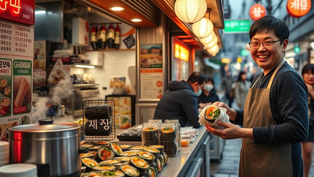 seoul gimbap shops breakfast