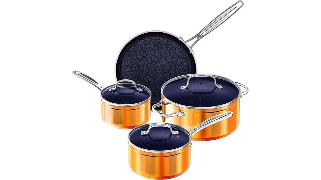 seven piece ceramic cookware set