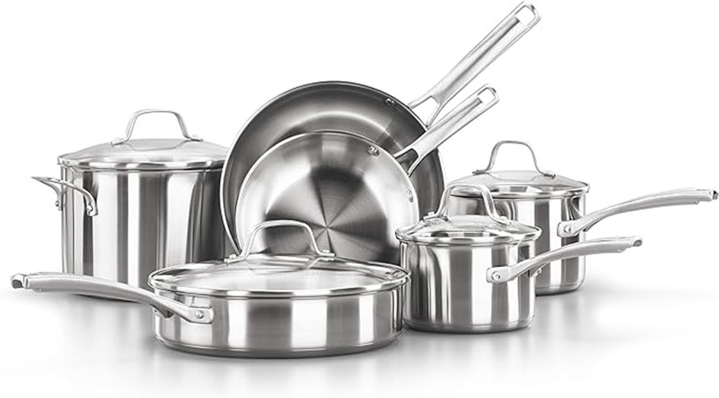 stainless steel 10 piece cookware