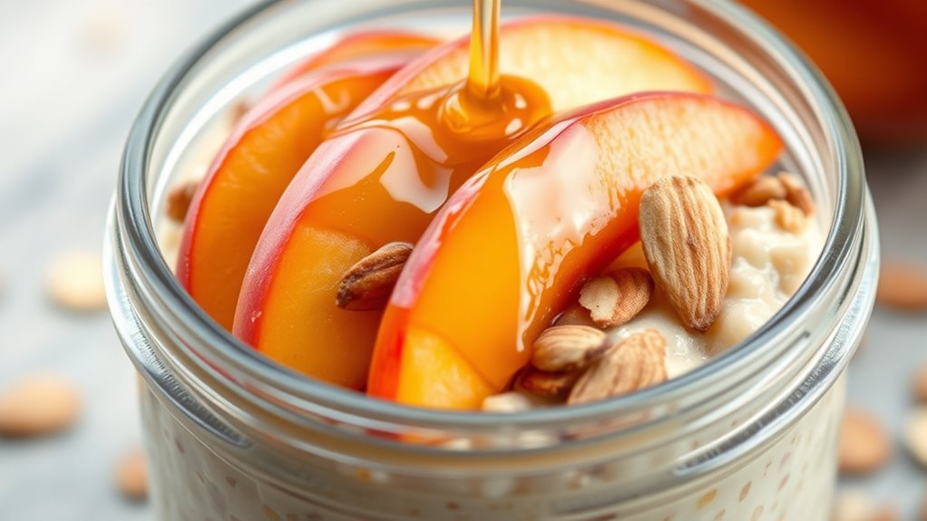 sweet peach almond oats