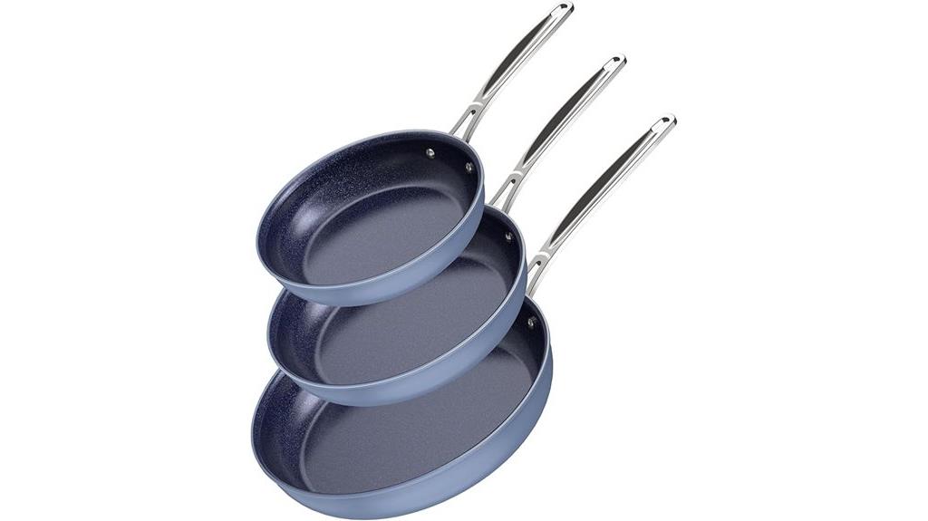 three piece non stick pans