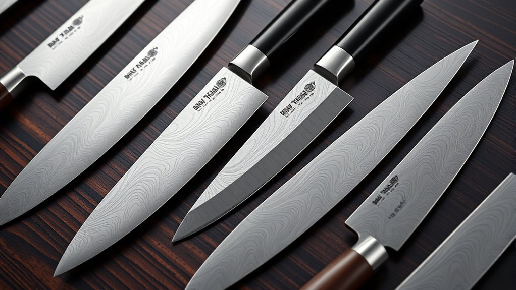 top japanese damascus knife sets