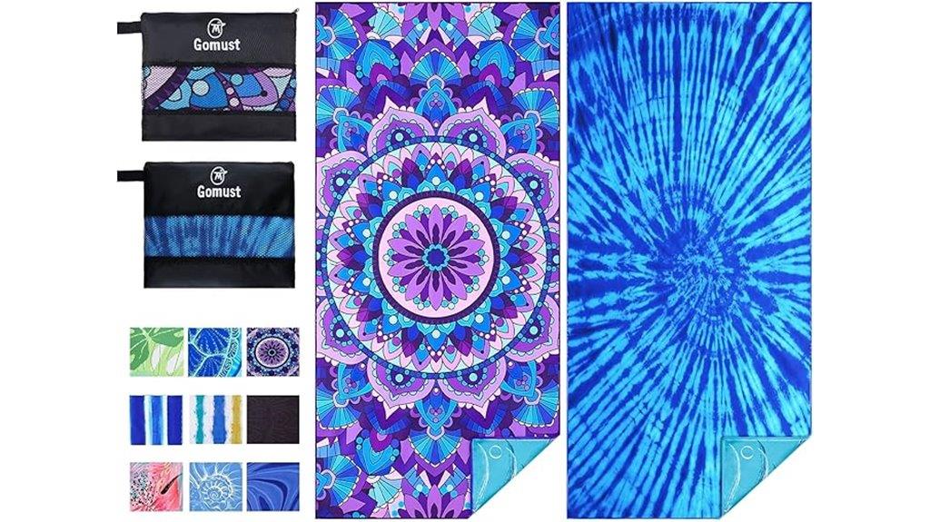 two lightweight microfiber towels