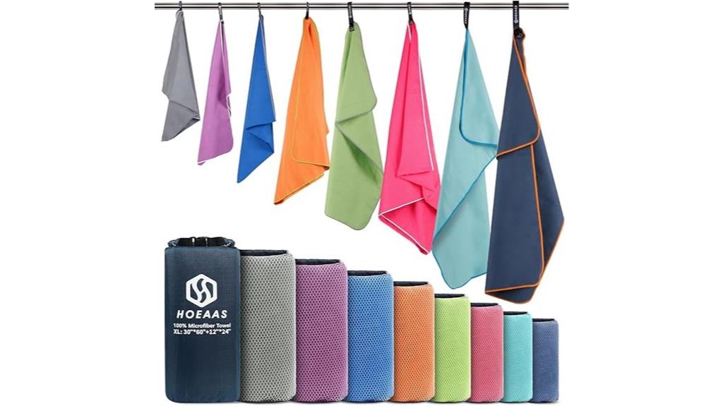 two microfiber camping towels