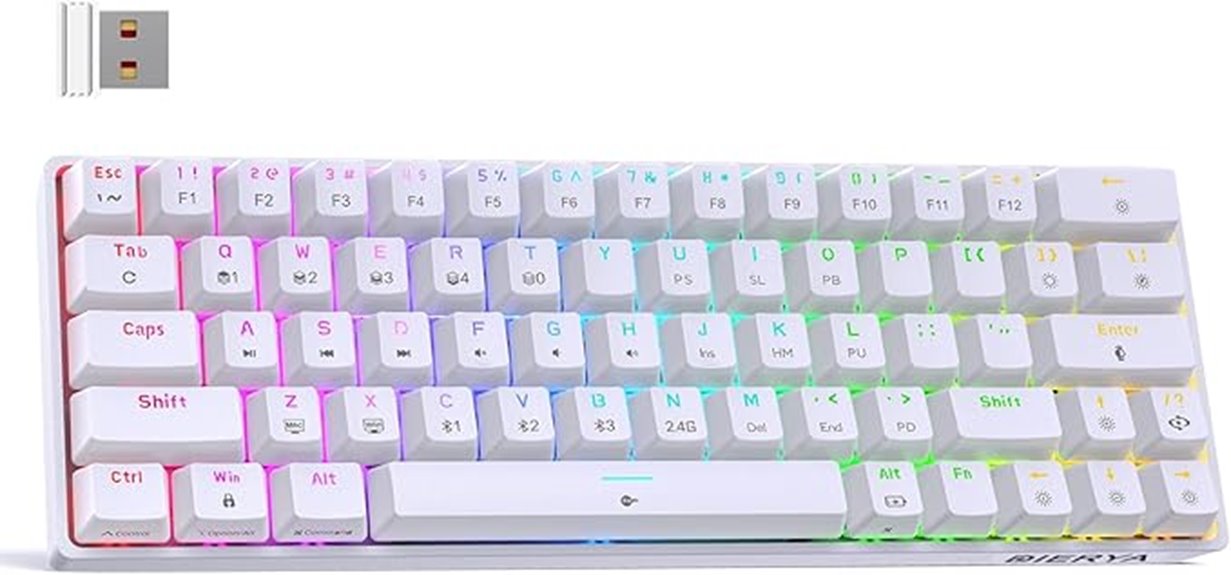 wireless white mechanical keyboard