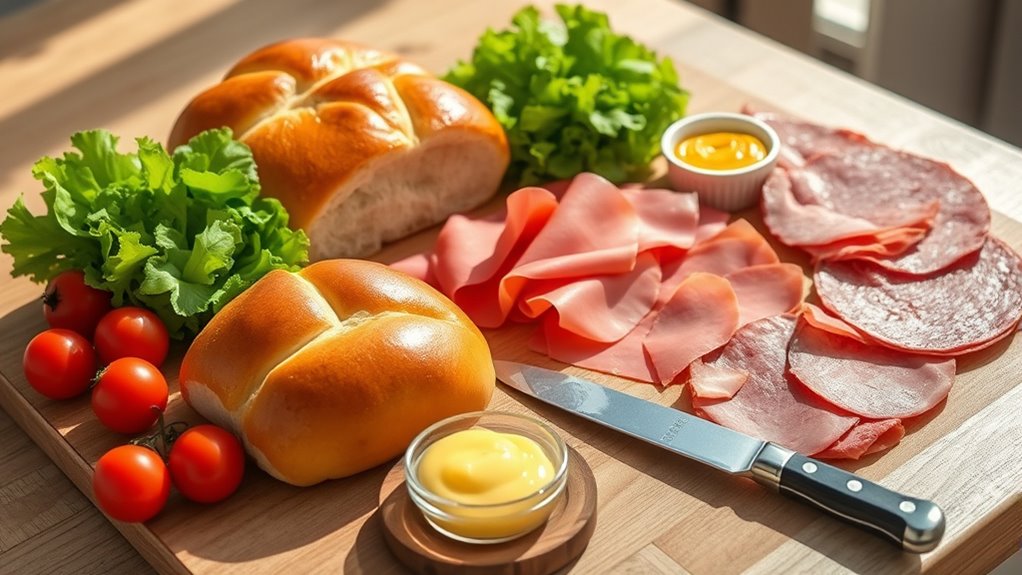 german bread with cold cuts