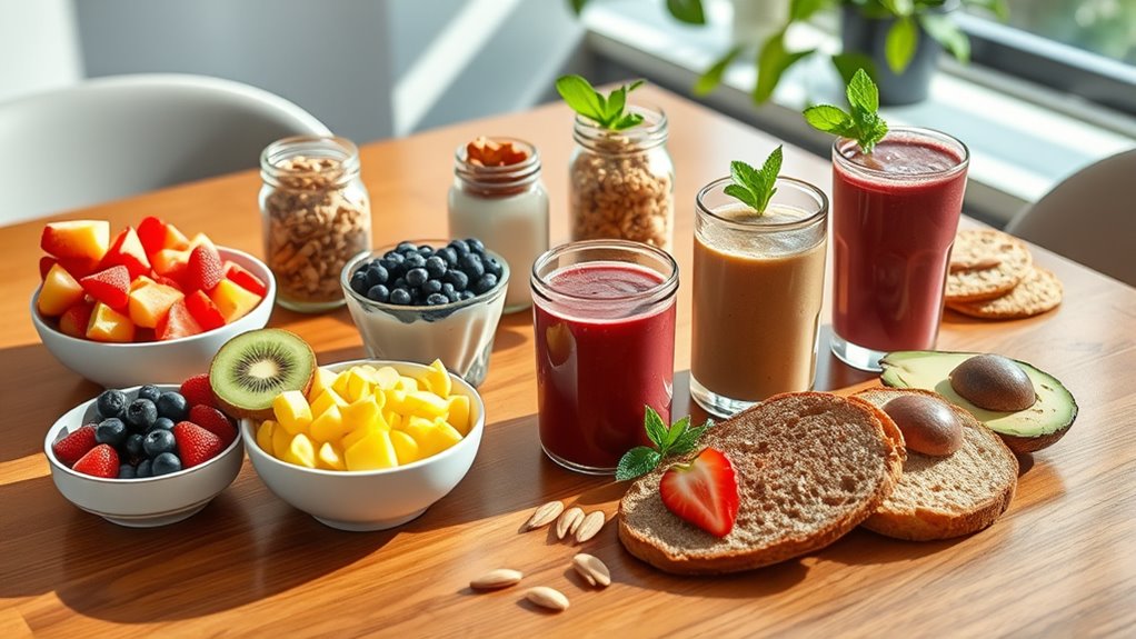 healthy hybrid office breakfast