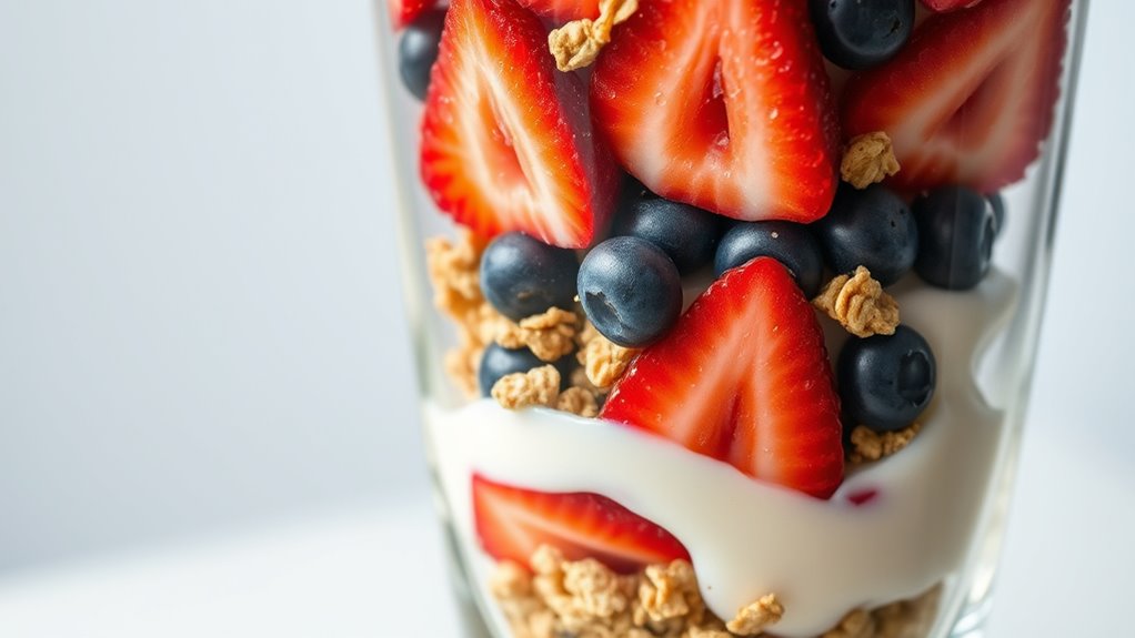 layered yogurt fruit parfait