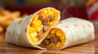 mini sausage egg burrito