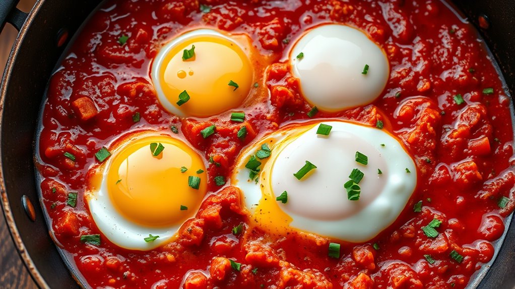 perfect spiced tomato poached eggs