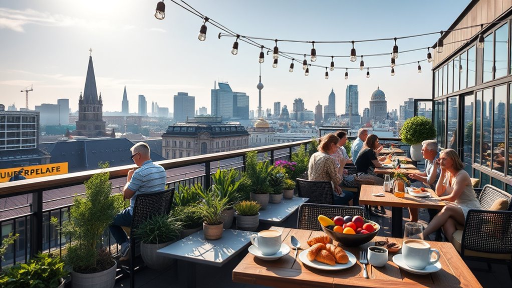 rooftop caf s with city views