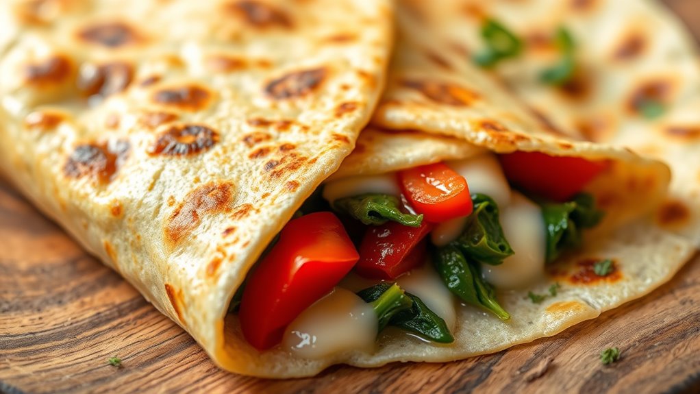 savory vegetable cheese crepes
