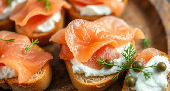 smoked salmon breakfast crostini