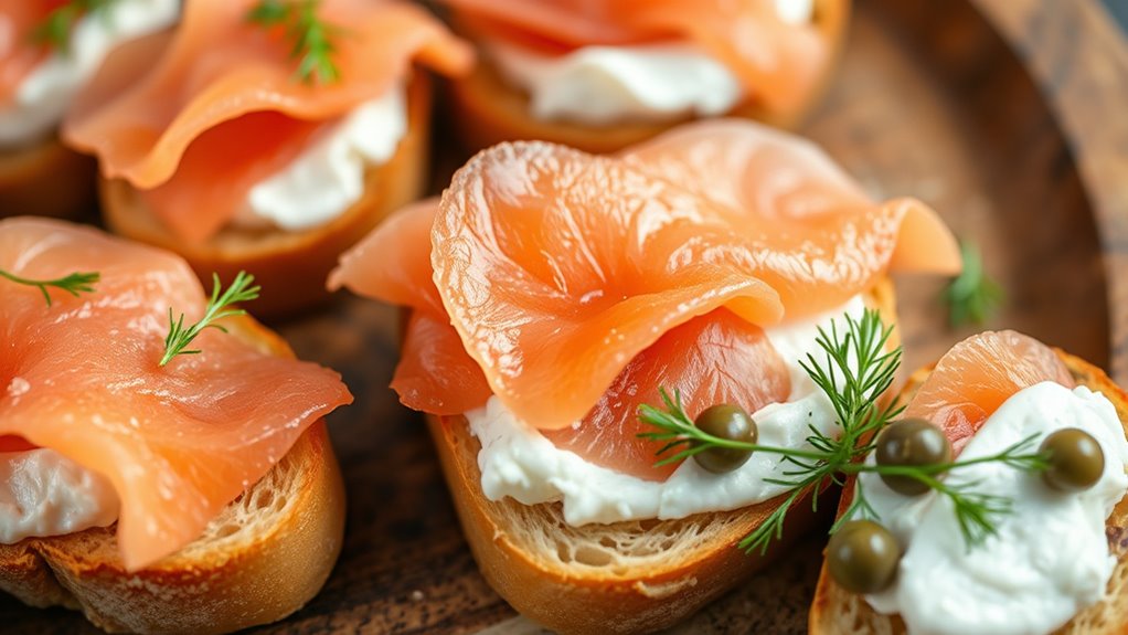smoked salmon breakfast crostini