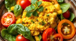 vegan savory vegetable scramble