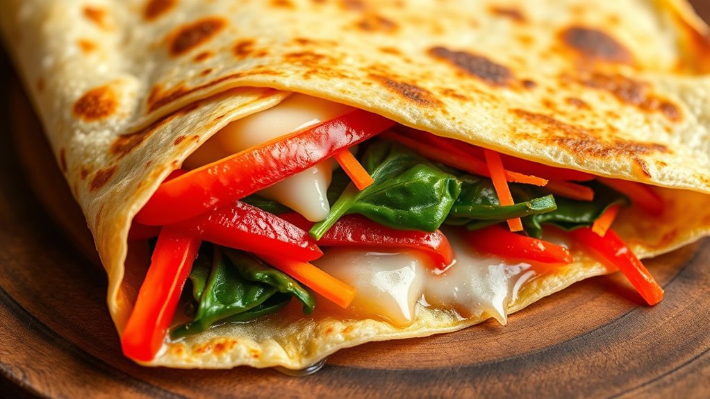 vegetable cheese savory crepes