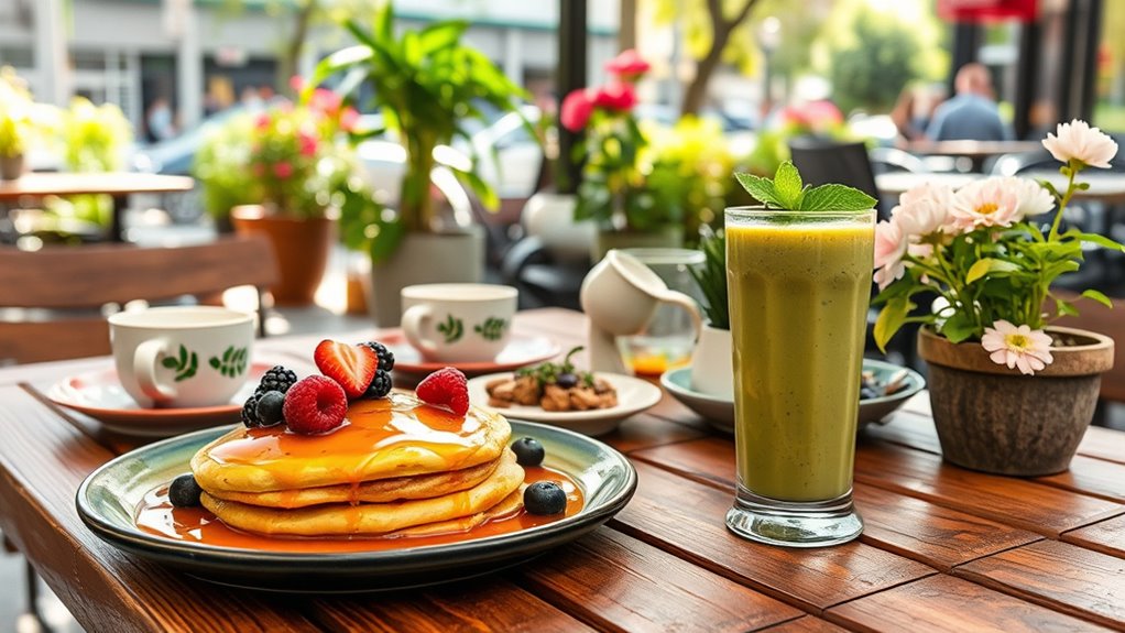 vibrant eco friendly brunch scene