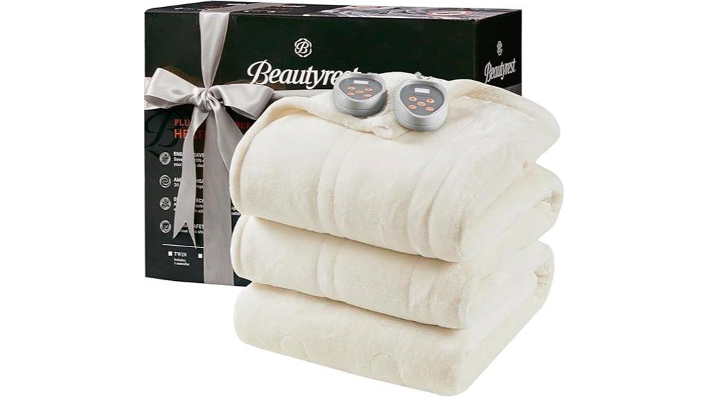 heated reversible plush blanket