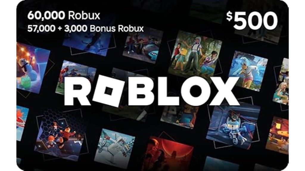 roblox gift card 60 000 robux