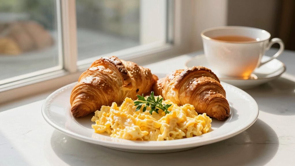 elegant lighting enhances breakfast