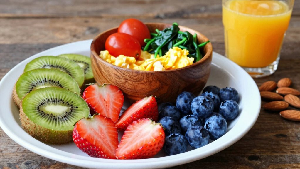 healthy morning fruit vegetables