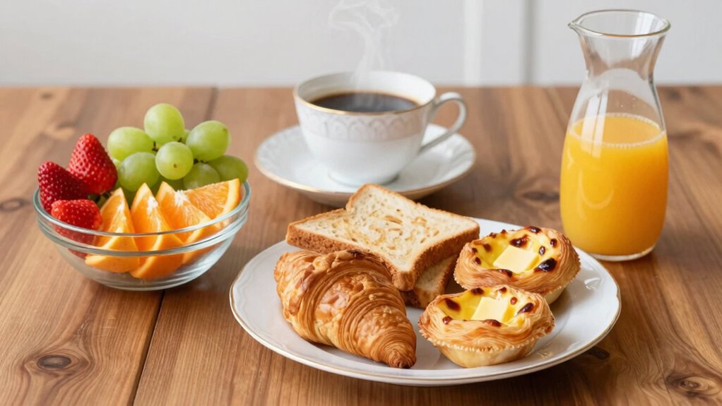 light pastries fresh fruit coffee