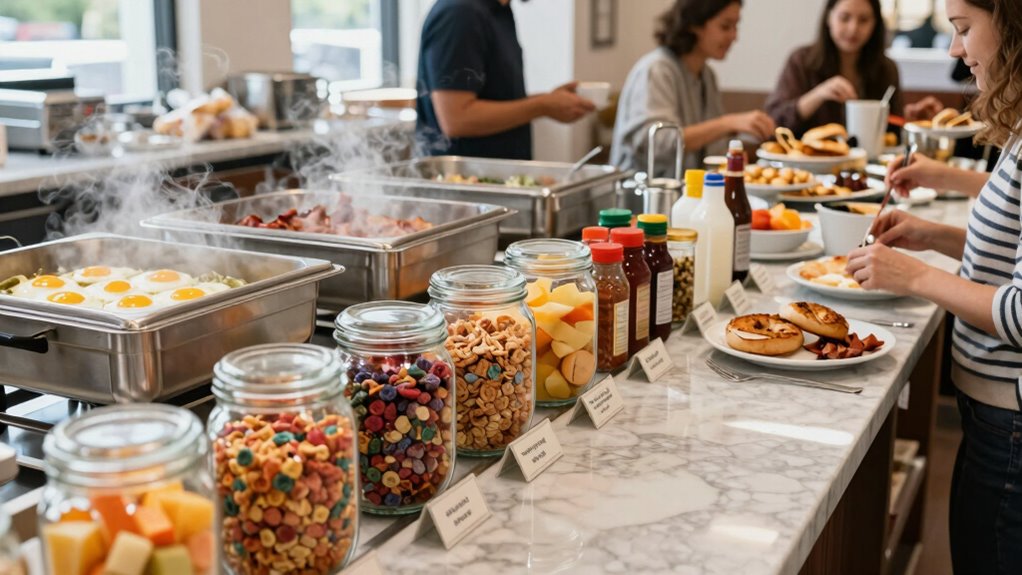 personalized breakfast buffet setup