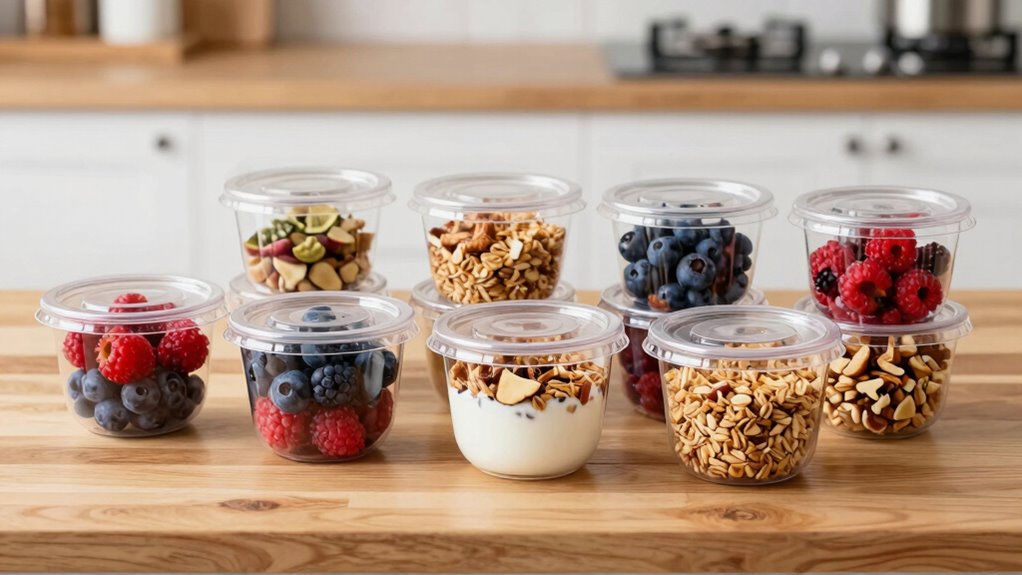 secure stable topping containers