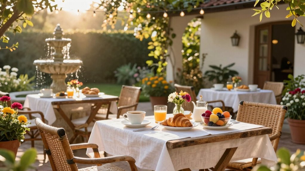 charming outdoor morning dining
