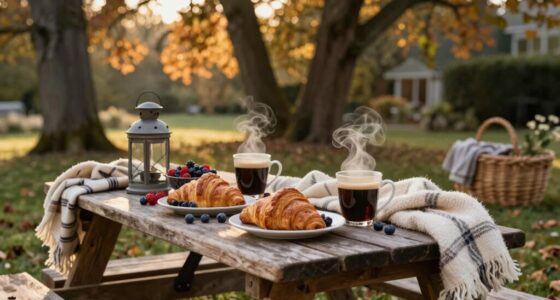 cool weather backyard breakfast