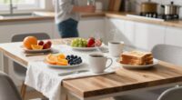 efficient breakfast table setup