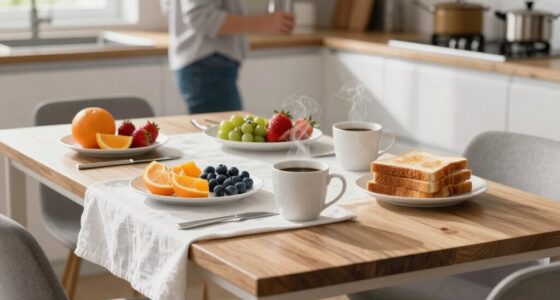 efficient breakfast table setup