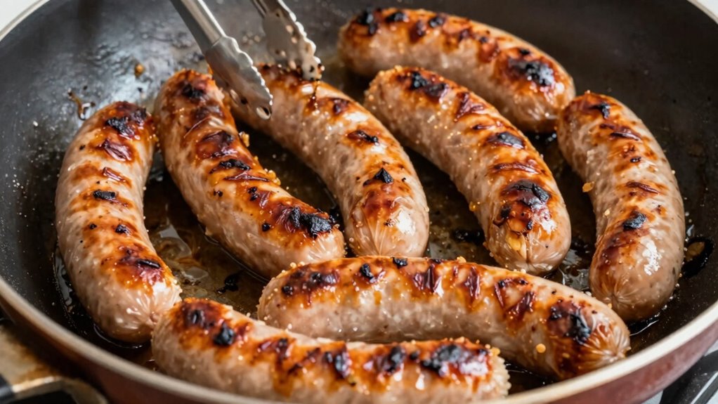 evenly cooked sausage temperature