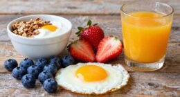 healthy varied morning meal