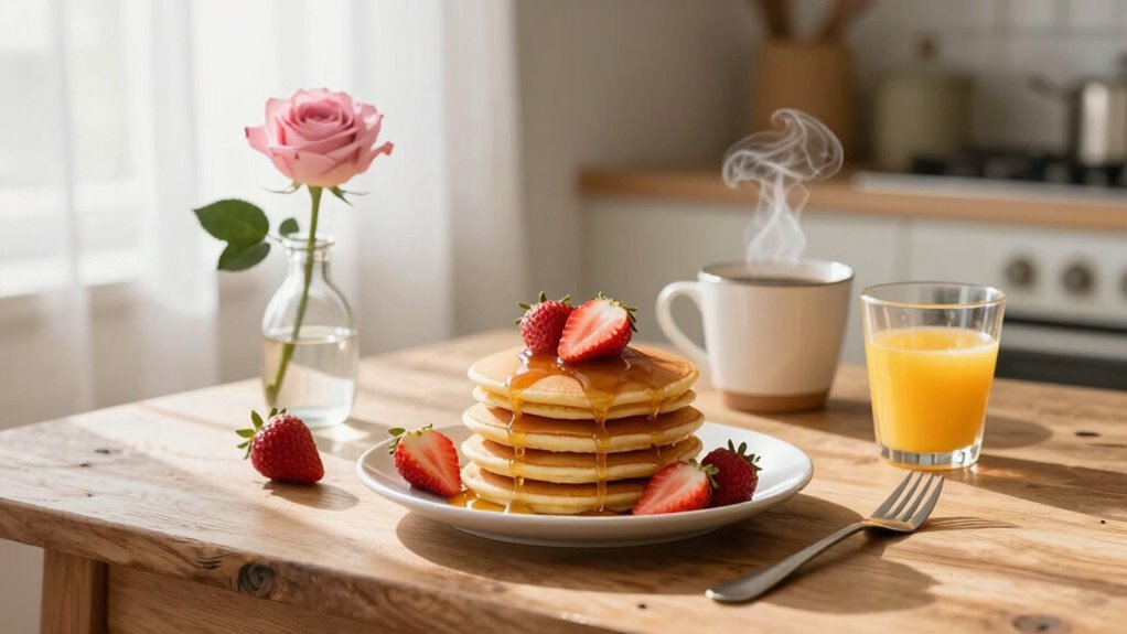 heart shaped breakfast presentation