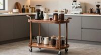 organized coffee cart setup